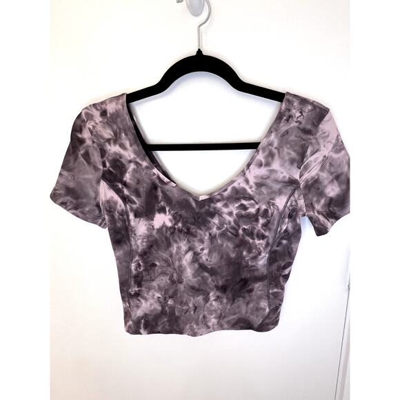 Lululemon Align T-Shirt Size 6 EUC. Diamond Dye Mink Bery Lunar Rock Shadow Grey - Picture 3 of 5